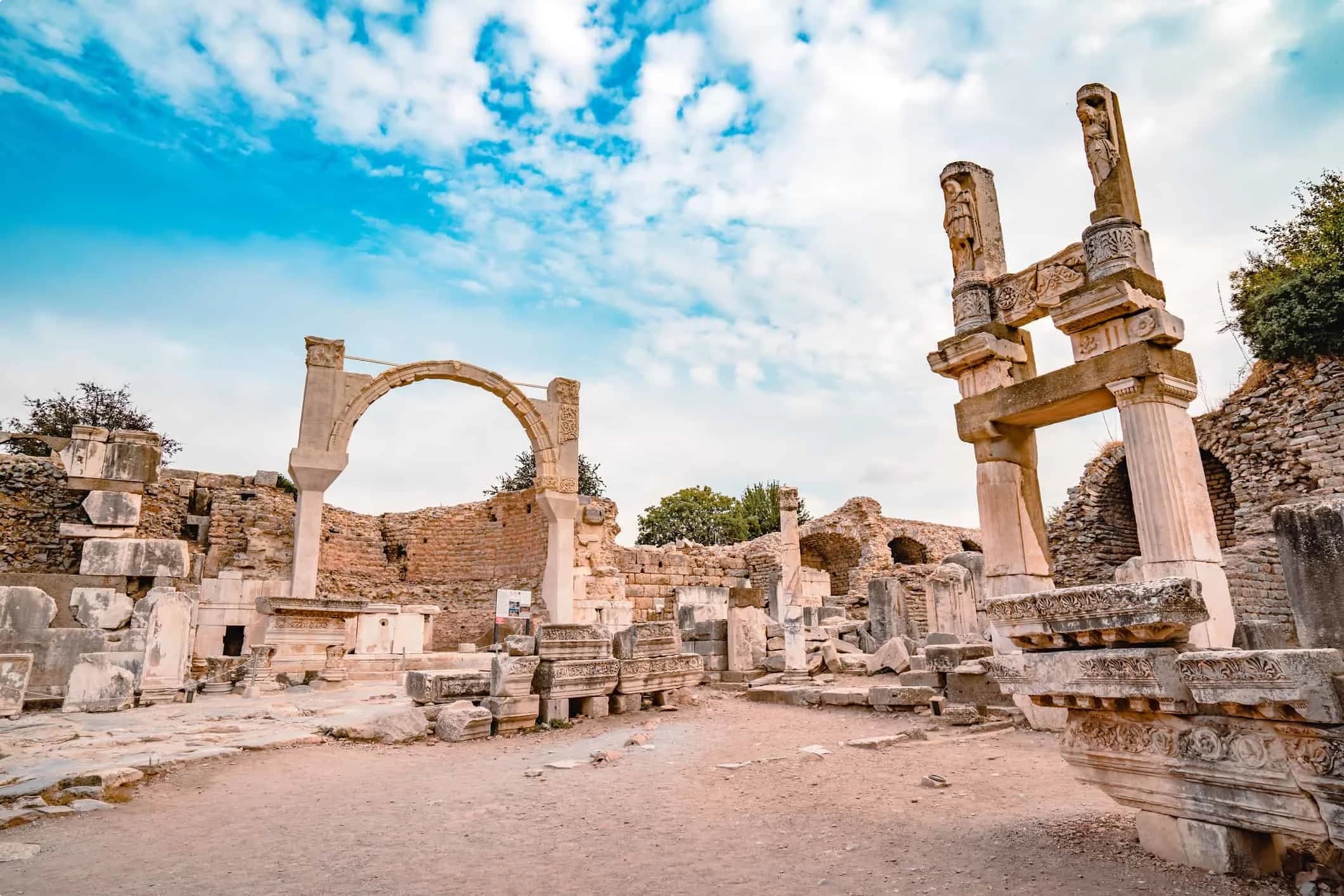 Library of Celsus standing tall under the morning sun in Ephesus — the centrepiece of the half-day group tour.