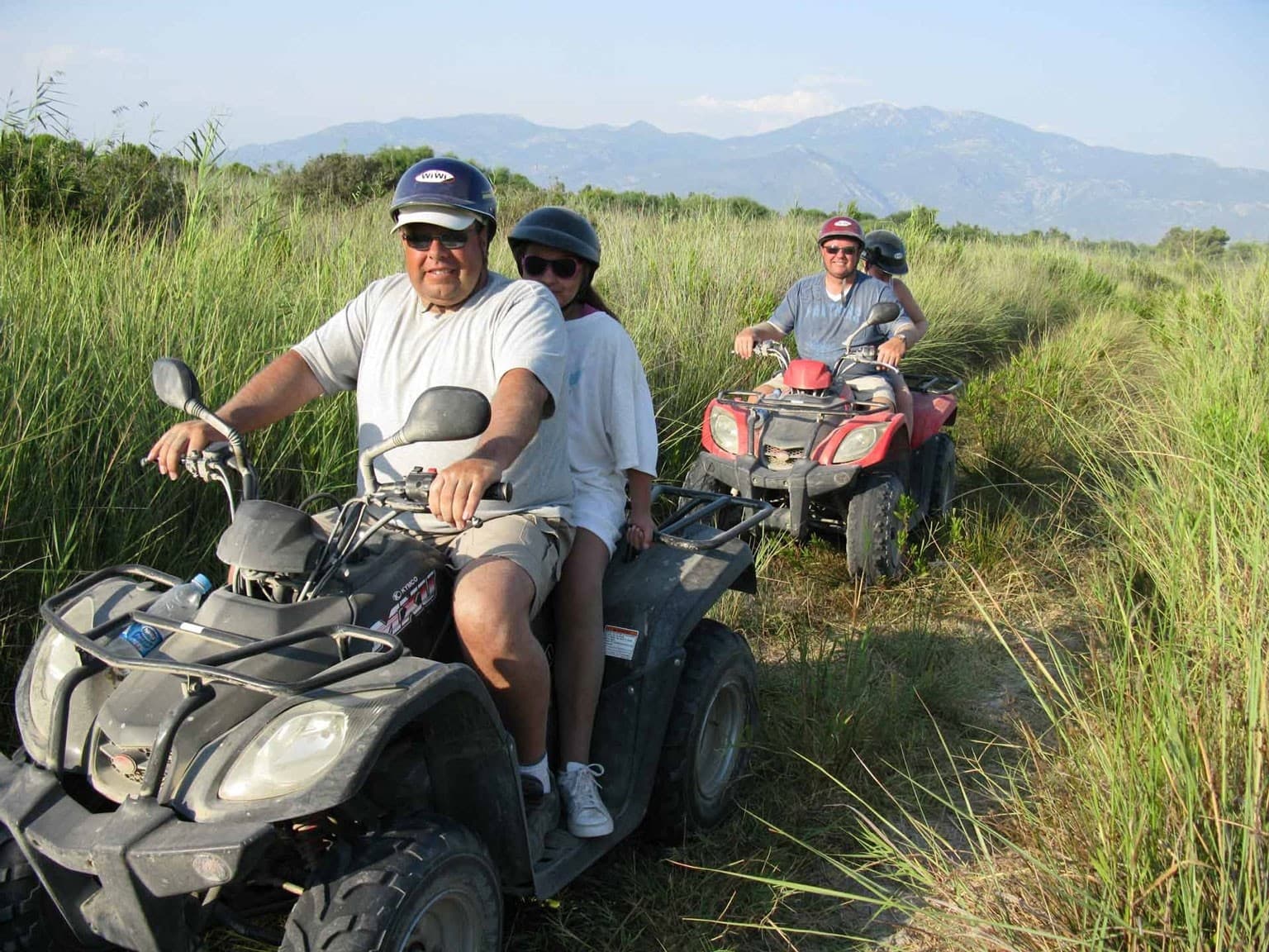 A line of ATV quad bikes ready to head off-road through the pine forests above Kusadasi.